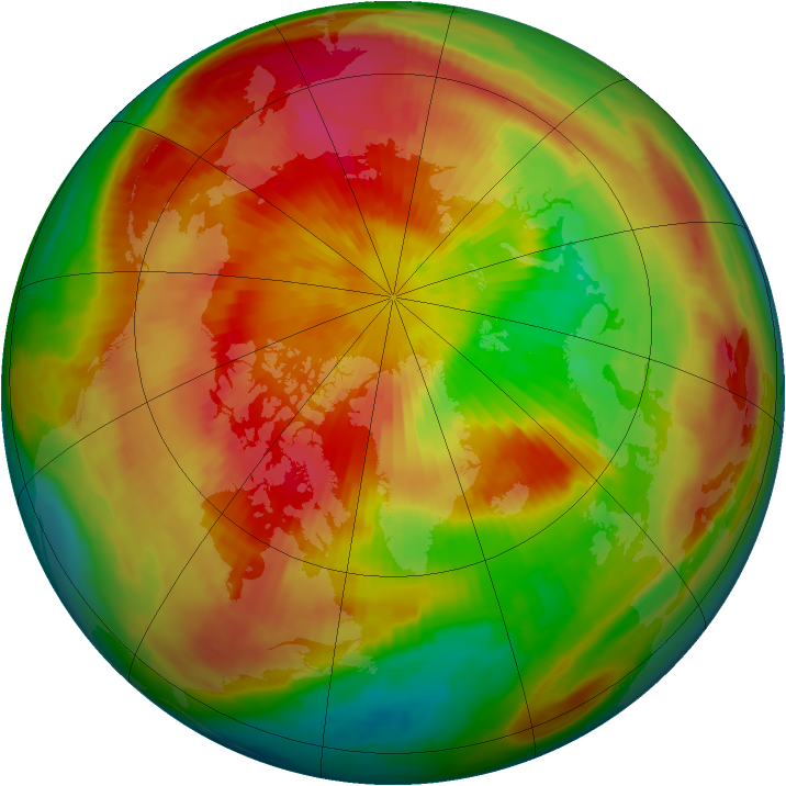 Arctic ozone map for 24 March 1998